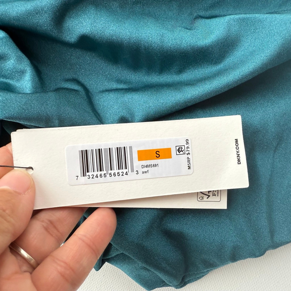 Women's DKNY Teal Ruffle One Piece Swimsuit S - Picture 5 of 9